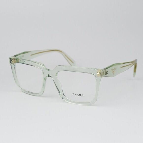 NEW Prada PRA19V 14R1O1 Transparent Mint Square Women Eyeglasses - Picture 4 of 12